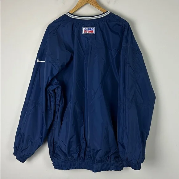 Nike Dallas Cowboys NFL 90s Reversible Navy and White V-Neck Windbreaker- Size L - Picture 5 of 9